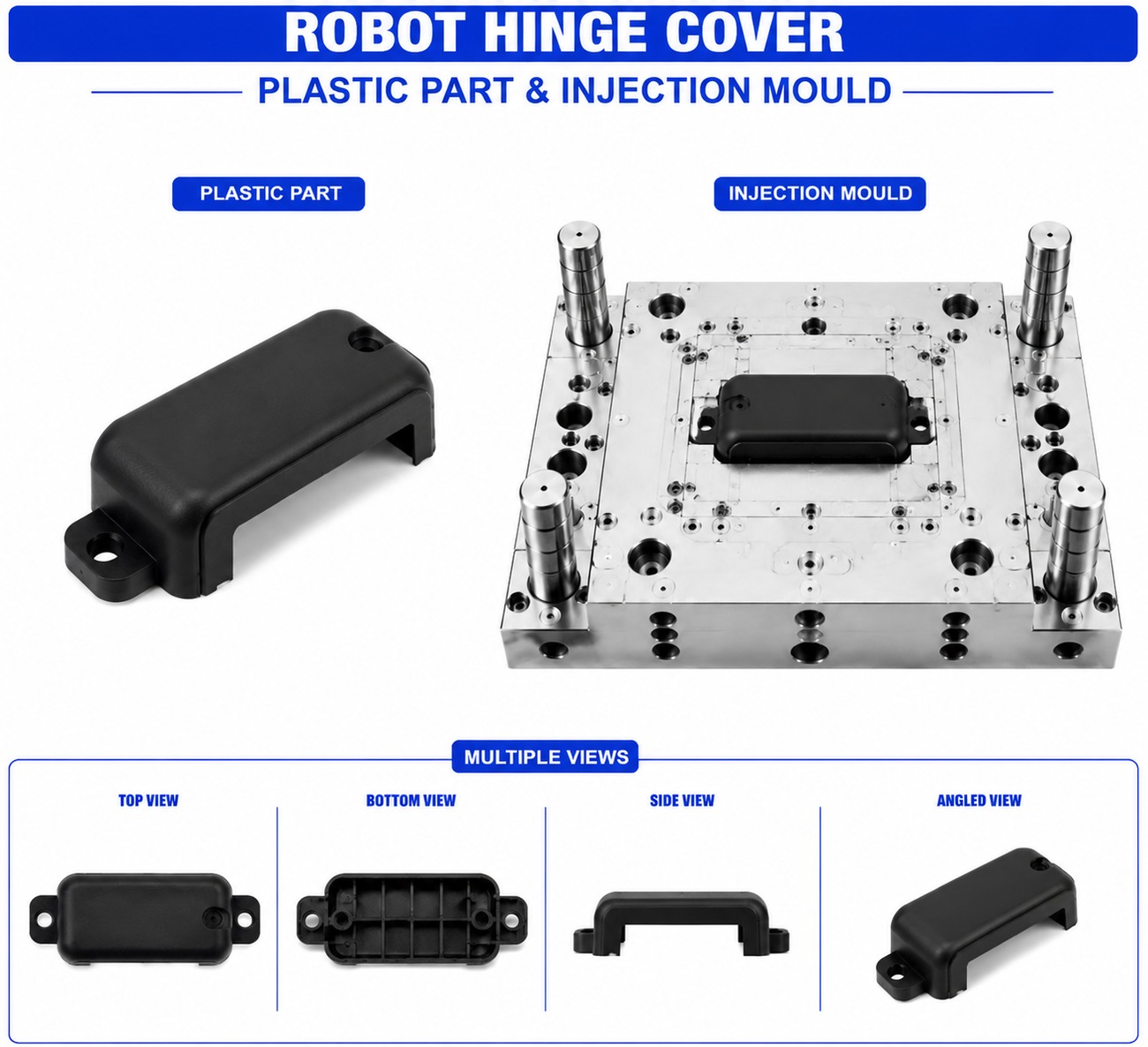 Robot Plastic Hinge Cover Mould and Moulding Services